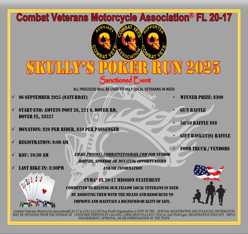 Skully’s Poker Run 2025 | AMVETS Post 26