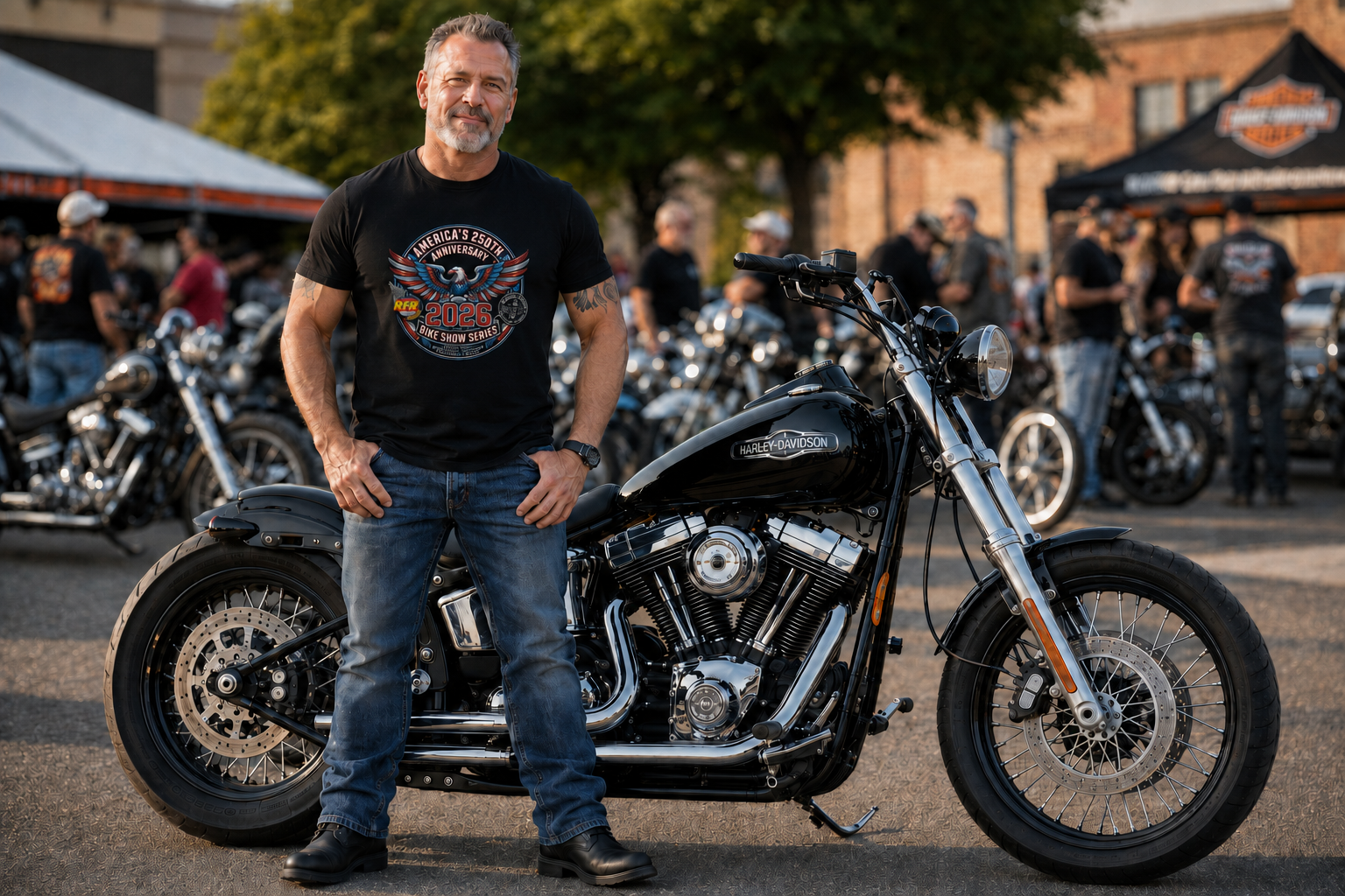 bike show shirt on guy