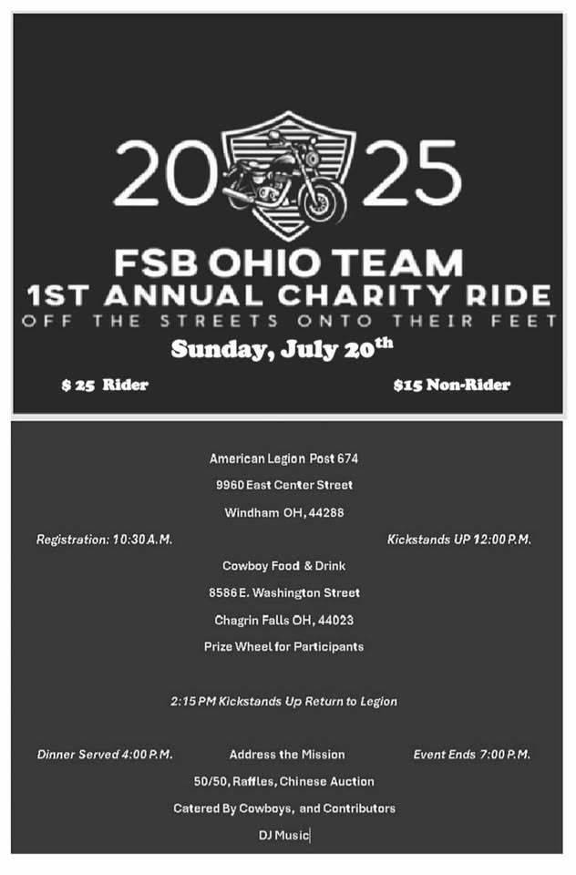 2025 FSB Ohio Team 1st Annual Charity Ride | Legion Riders Post 674 Windham 1 2025 FSB Ohio Team 1st Annual Charity Ride | Legion Riders Post 674 Windham