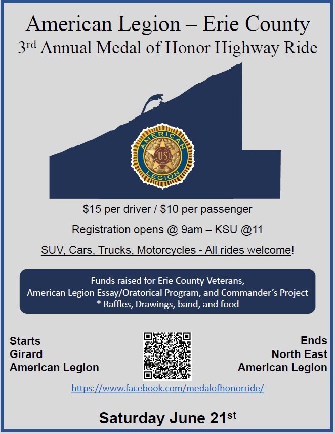 American Legion 3rd Annual Medal of Honor Highway Ride | Girard American Legion 1 American Legion 3rd Annual Medal of Honor Highway Ride | Girard American Legion