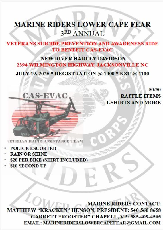 Marine Riders 2025 Suicide Prevention & Awareness Ride | New River Harley-Davidson 1 Marine Riders 2025 Suicide Prevention & Awareness Ride | New River Harley-Davidson