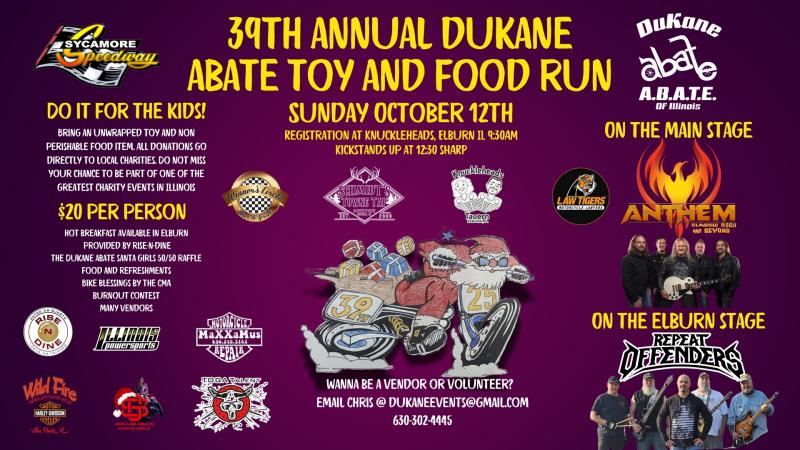 39th Annual DuKane A.B.A.T.E. Toy and Food Run | Knuckleheads Tavern 1 39th Annual DuKane A.B.A.T.E. Toy and Food Run | Knuckleheads Tavern