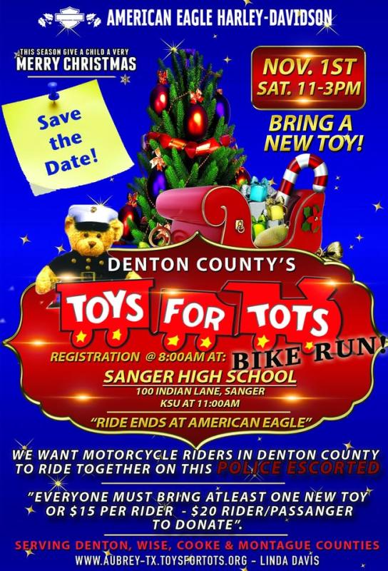 9th Annual Denton County Toys for Tots Toy Run | American Eagle Harley-Davidson 1 9th Annual Denton County Toys for Tots Toy Run | American Eagle Harley-Davidson