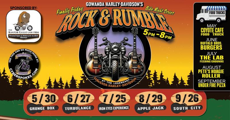 GH-D’s FInally Friday Rock & Rumble Bike Night – August | Gowanda Harley-Davidson