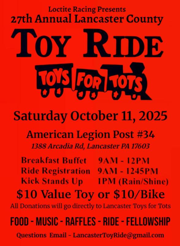 27th Annual Lancaster County Toy Ride | 1388 Arcadia Rd