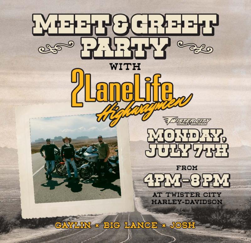 Meet & Greet with 2LaneLife | Twister City Harley-Davidson 1 Meet & Greet with 2LaneLife | Twister City Harley-Davidson