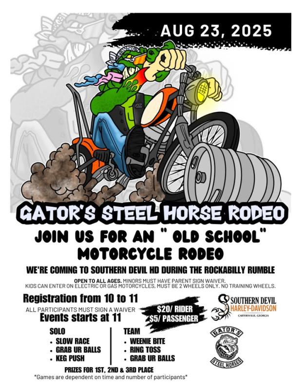 Gator's Steel Horse Rodeo | Southern Devil Harley-Davidson 1 Gator’s Steel Horse Rodeo | Southern Devil Harley-Davidson