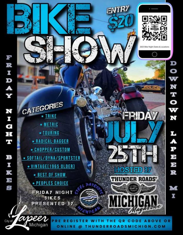 Thunder Roads Michigan Magazine Bike Show - Friday Bike Night | 235 W Nepessing St 1 Thunder Roads Michigan Magazine Bike Show – Friday Bike Night | 235 W Nepessing St