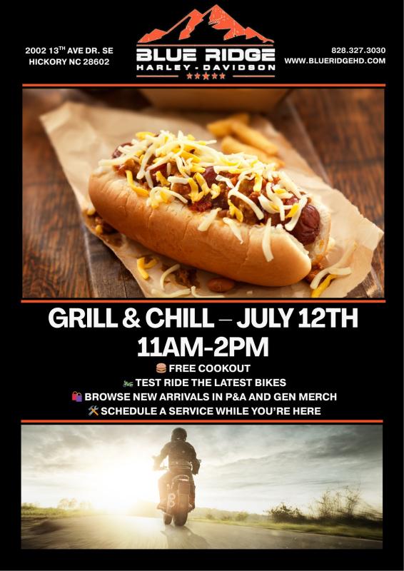 Grill & Chill at Blue Ridge Harley-Davidson | 2002 13th Avenue Drive SE 1 Grill & Chill at Blue Ridge Harley-Davidson | 2002 13th Avenue Drive SE