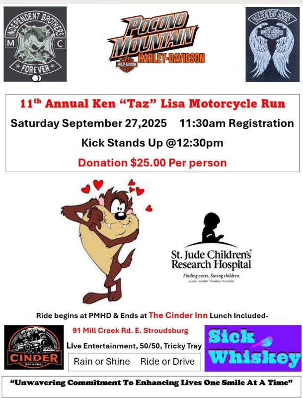 11th Annual Ken Lisa Motorcycle Run | Pocono Mountain Harley-Davidson