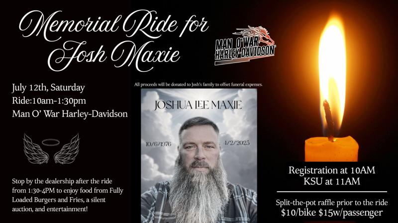 Memorial Ride for Josh Maxie | 2073 Bryant Rd 1 Memorial Ride for Josh Maxie | 2073 Bryant Rd