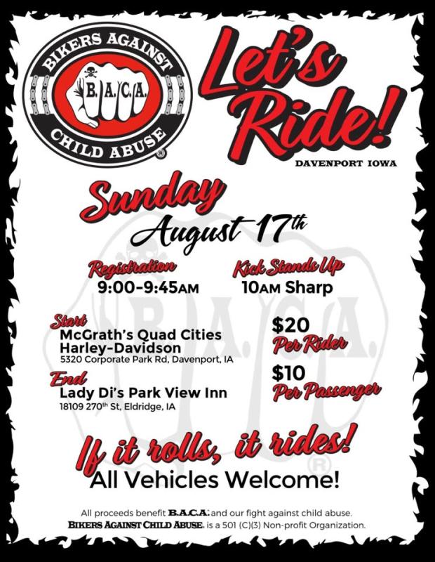 Lets Ride! with BACA | McGrath Quad Cities Harley-Davidson 1 Lets Ride! with BACA | McGrath Quad Cities Harley-Davidson