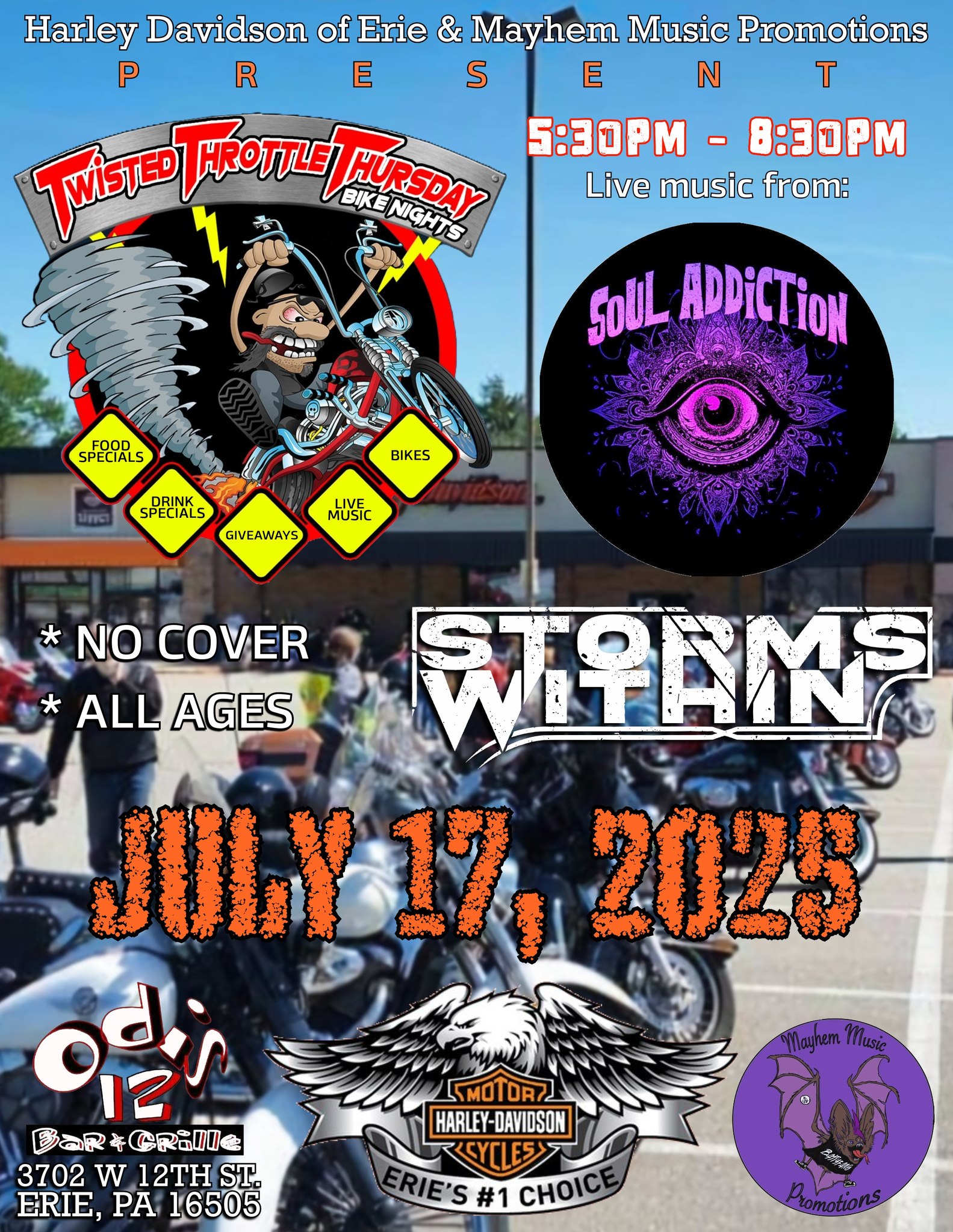 Twisted Thorttle Thursday Bike Night | Odis 12 Bar and Grille 1 Twisted Thorttle Thursday Bike Night | Odis 12 Bar and Grille