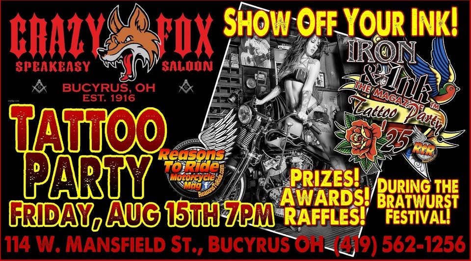 Crazy Fox Saloon- IRON & INK TATTOO PARTY 1 Crazy Fox Saloon- IRON & INK TATTOO PARTY