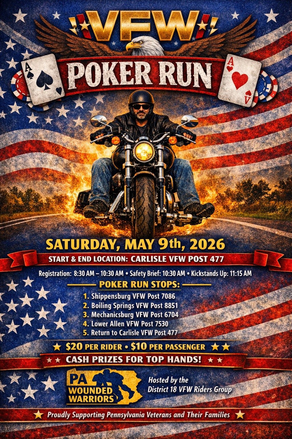 Carlisle VFW Post 477 Poker Run