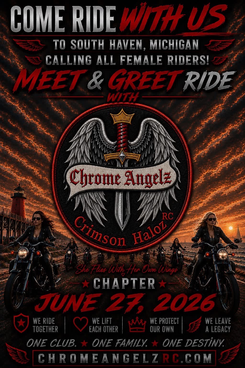 All Female Riders Meet and Greet W/ The Crimson Haloz Chapter of Chrome Angels 1 All Female Riders Meet and Greet W/ The Crimson Haloz Chapter of Chrome Angels
