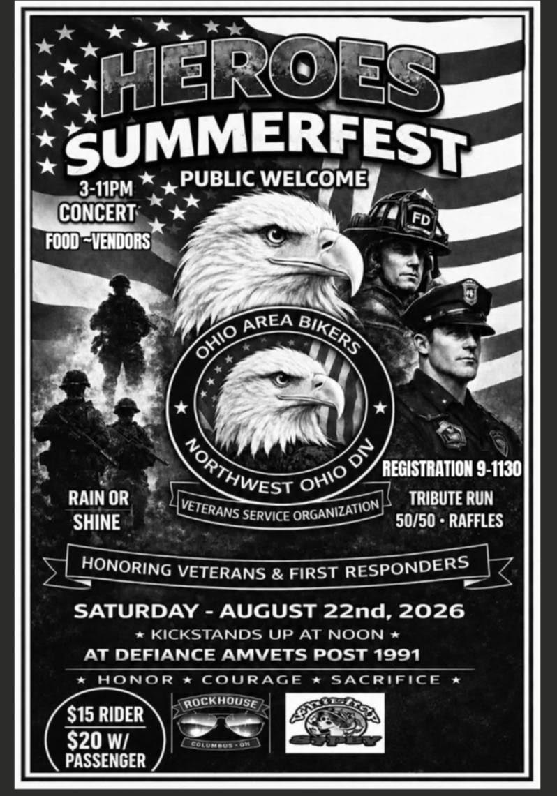 Heroes Summerfest Ohio Area Bikers - Northwest Ohio DIV 1 Heroes Summerfest Ohio Area Bikers – Northwest Ohio DIV