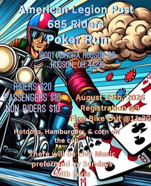 American Legion Post 685 Riders Poker Run 3 American Legion Post 685 Riders Poker Run