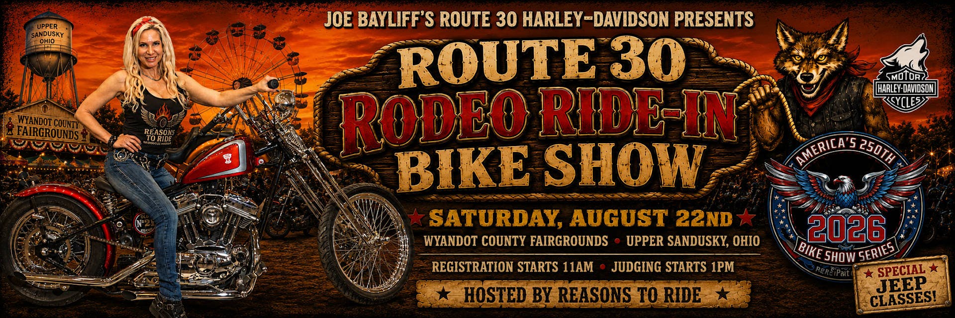 Joe Bayliff's Route 30 Rodeo Ride-In Bike Show 1 Joe Bayliff’s Route 30 Rodeo Ride-In Bike Show