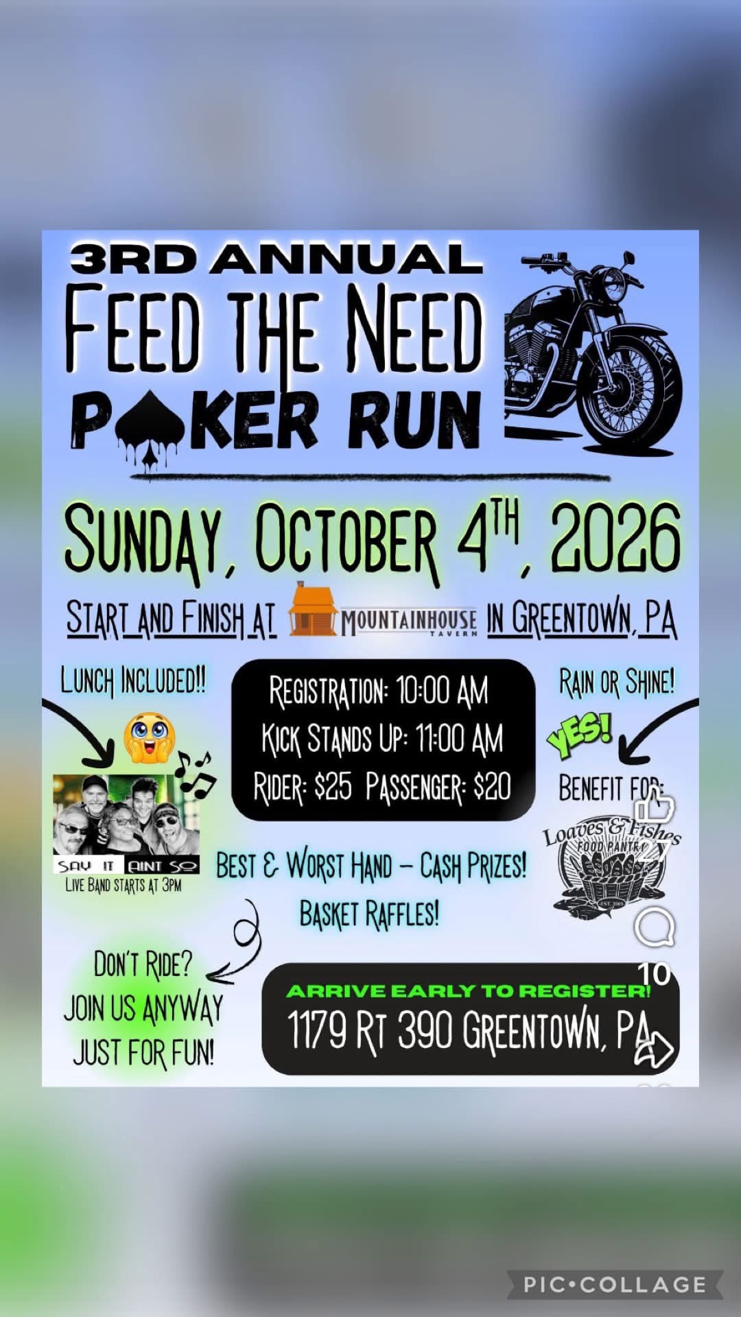 3rd Annual Feed The Need Poker Run 1 3rd Annual Feed The Need Poker Run