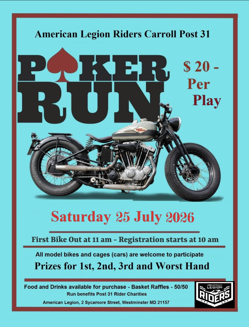 American Legion Riders Carroll Post 31 Poker Run 1 American Legion Riders Carroll Post 31 Poker Run