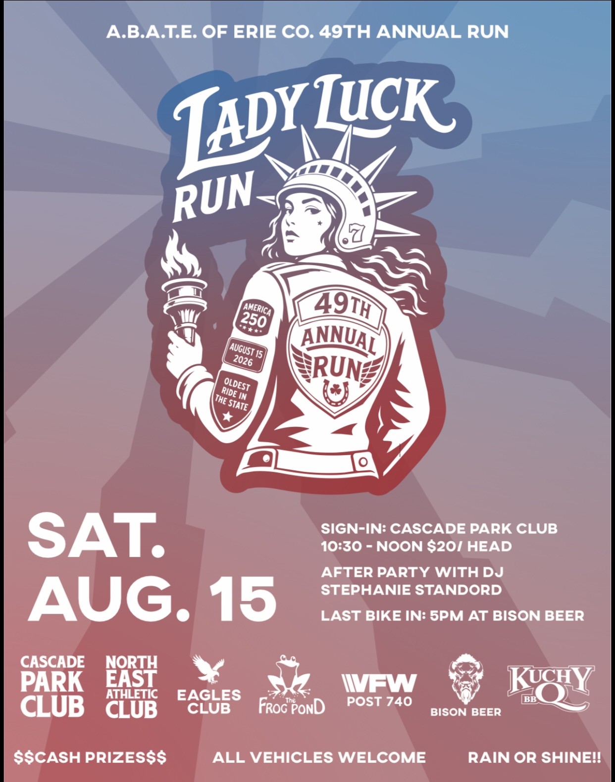 Lady Luck Run Presented by A.B.A.T.E Of Erie 1 Lady Luck Run Presented by A.B.A.T.E Of Erie