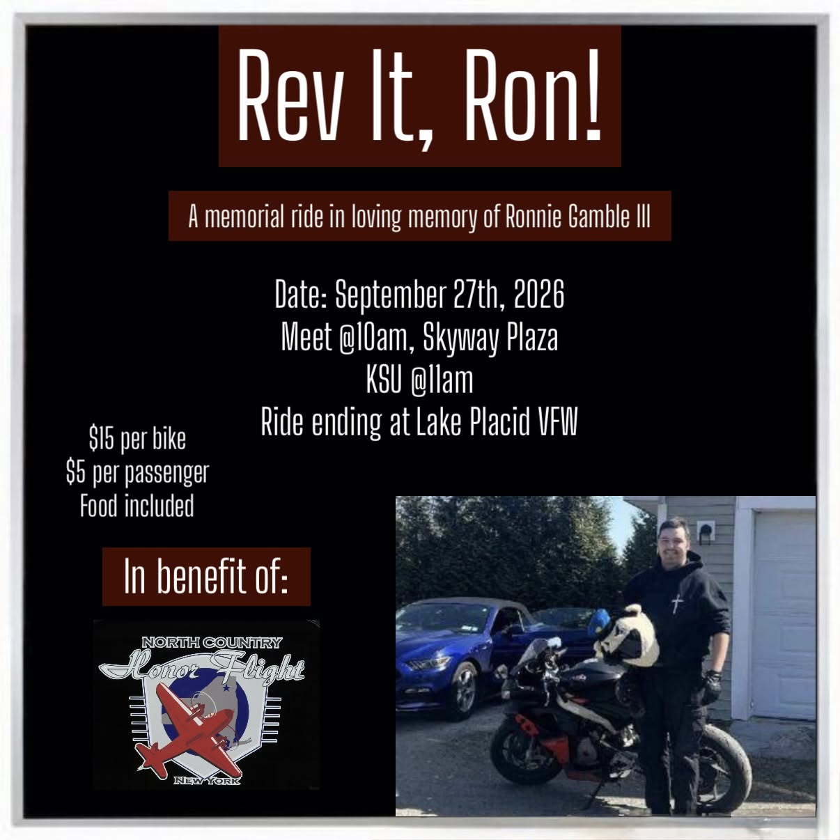 Ronnie Gamble III Memorial Ride, 2026 1 Ronnie Gamble III Memorial Ride, 2026