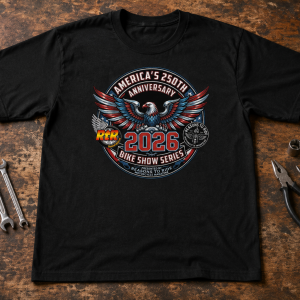 bike show shirt on bench black